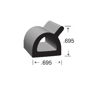 D-shaped EPDM Sponge Rubber Seal