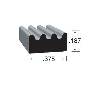 Ribbed style EPDM Sponge Rubber Seal