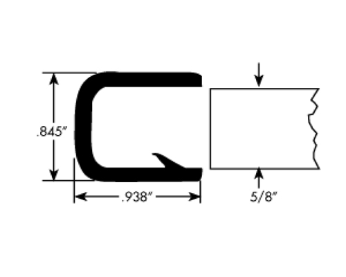 Protalwell Rubber Edge Trim, Length 200 Inches, 1/16 U Channel Edge Trim,  Edge Protector For Sheet Metal, U Shaped Gasket