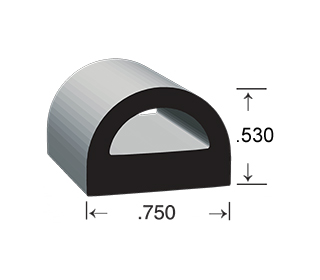 D-shaped EPDM Sponge Rubber Seal