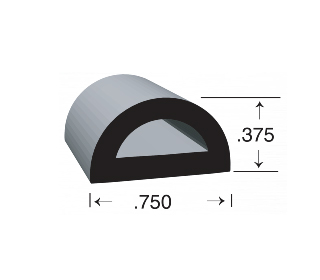 D-shaped EPDM Sponge Rubber Seal