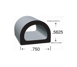 D-shaped EPDM Sponge Rubber Seal