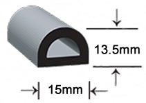 21 - D-shaped-EPDM-Sponge-Rubber-Seal-with 15 13