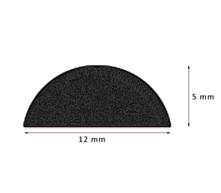 extruded half round D shaped rubber extrusion