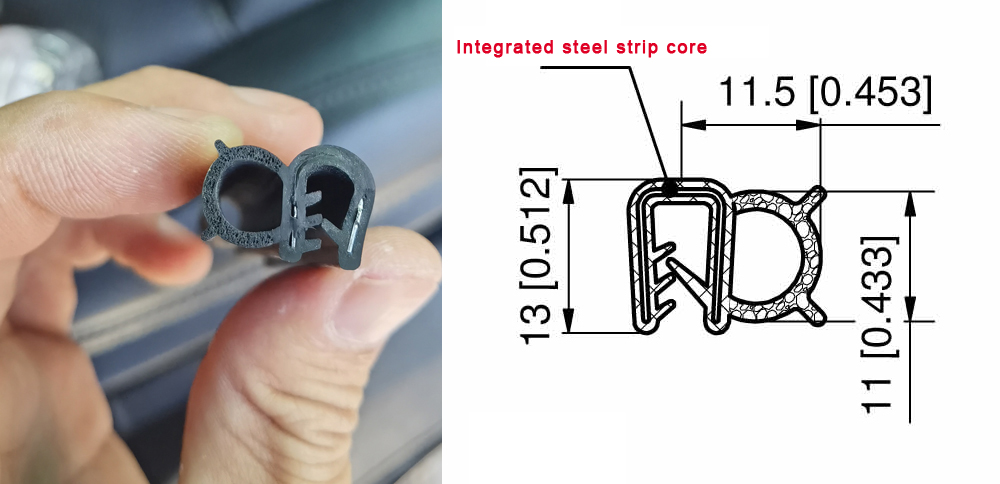 2020.9.20 Clip-on Sealing Profiles EPDM Integrated steel strip core